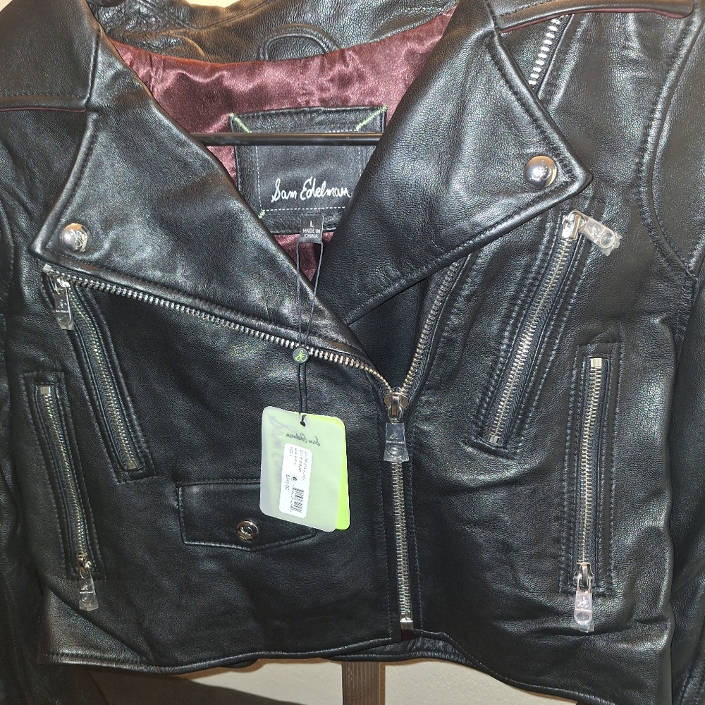 Sam Edelman Genuine Leather Crop Jacket